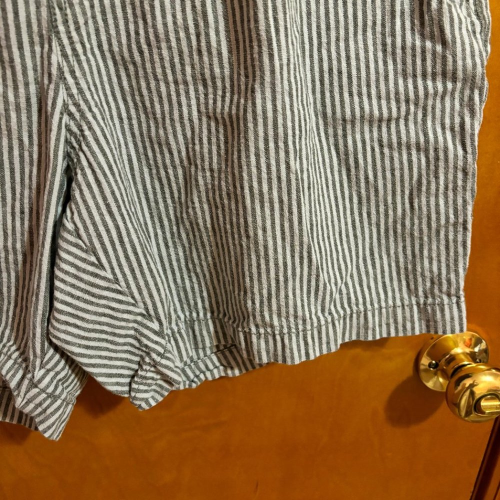 Old Navy Linen Shorts Jogger Medium Stripe Pockets 7" Inseam Draw‎ String Waist - Picture 5 of 12